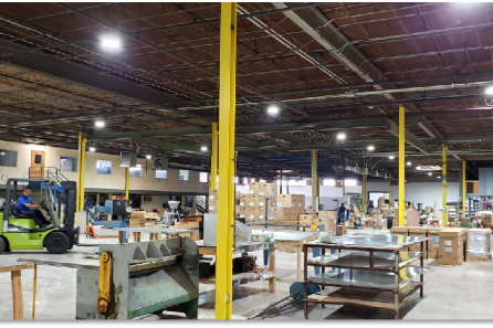 High Bay LED Light Fixtures in the Workshop in USA