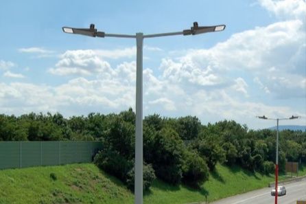 Municipal Street Lights In Commerical Center USA